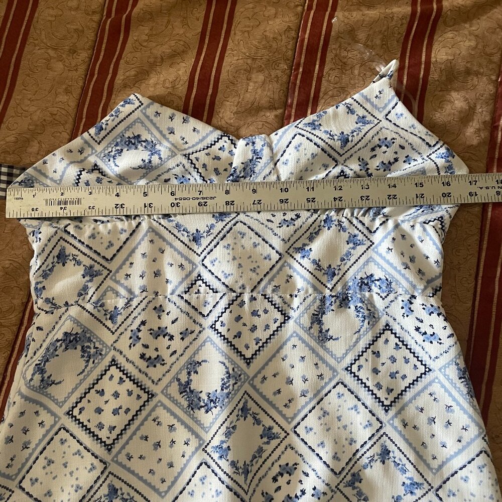 Altar'd State Blue Floral Mini Dress Size Small Spaghetti Straps - Picture 10 of 11